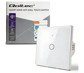 Qoltec 52715 biały / Switch / 1-kanałowy / Wi-Fi / Tuya / Timer
