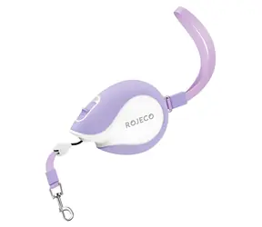Rojeco Mini Pet fioletowa / Smycz dla psa / Samozwijająca / 3 m / do 15 kg