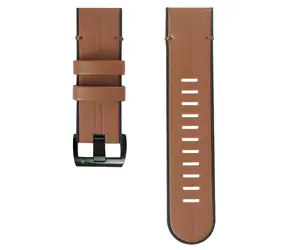 Pasek X-SITE do Garmin QuickFit 22mm jasnobrązowy / Pasek / Silikonowo-skórzany / 22 mm
