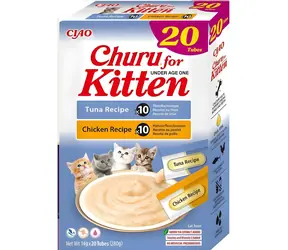 Inaba Churu Kitten Chicken and Tuna / Przysmaki dla kociąt / Puree mięsne / 20 x 14 g