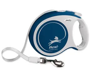 Smycz Flexi Comfort PLUS L niebieska / Samozwijająca się / pasek / 8 m / dla dużych i olbrzymich psów