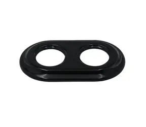 X-SITE Retro podwójna ramka ceramiczna czarna / Ramka / Do gniazd i przełączników / 2 pozycje / Średnica otworu 50 mm