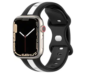 Pasek silikonowy X-SITE do Apple Watch 42/44/45/49 mm czarno-biały / Pasek / Apple Watch / Silikon