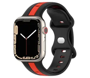 Pasek silikonowy X-SITE do Apple Watch 42/44/45/49 mm czarno-czerwony / Pasek / Apple Watch / Silikon