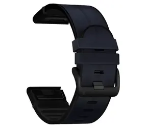 Pasek X-SITE do Garmin QuickFit 22 mm czarny / Pasek / Silikon / Skóra / 22 mm