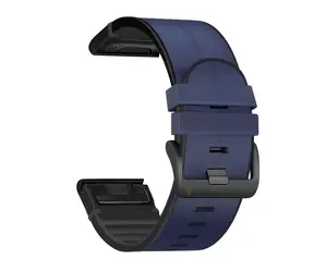 Pasek X-SITE do Garmin QuickFit / silikon / skóra / 26 mm / niebieski