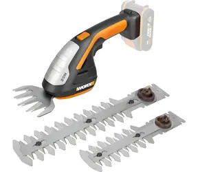 WORX WG801E.9 / Akumulatorowe nożyce do krzewów i trawy / 20 V / 20 cm / bez akumulatora