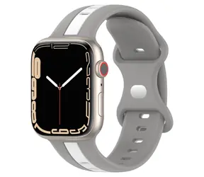 Pasek silikonowy X-SITE do Apple Watch 38/40/41 mm szaro-biały / Pasek / Silikon