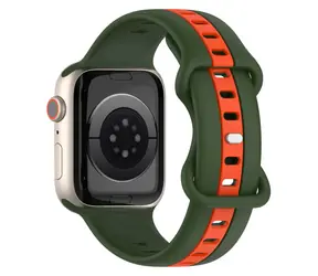 Pasek silikonowy X-SITE do Apple Watch 42/44/45/49 mm zielono-czerwony / Pasek / Apple Watch / Silikon