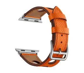 Pasek skórzany X-SITE do Apple Watch 38/40/41 mm pomarańczowy / Pasek / Apple Watch / Skóra