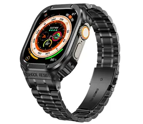 X-SITE 3Beads czarny / Pasek z pokrowcem do Apple Watch / 45 mm