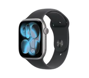 Apple Watch Series 11 GPS 42 mm, obudowa aluminiowa, gwiezdna szarość - pasek sportowy w kolorze czarnym, rozmiar M/L / 150-200 mm