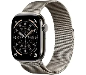Apple Watch Series 11 GPS+Cellular 42 mm, tytanowa obudowa - naturalna bransoleta mediolańska / 130-180 mm