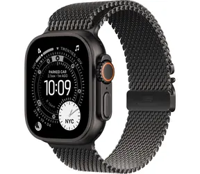 Apple Watch Ultra 3 (2025) GPS+Cellular 49 mm Czarna tytanowa koperta - Czarna tytanowa opaska Milanese (L) / 180-210 mm 