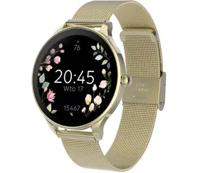 Bez pudełka - Forever Velora SB-306 złoty / Smartwatch / 1,19" / AMOLED / 390×390 px / Bluetooth 5.2 / Android. iOS / bez pudełka