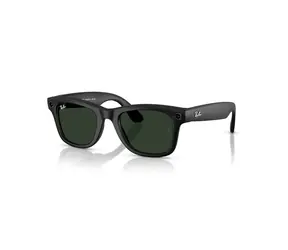 Okulary przeciwsłoneczne Meta Ray-Ban Gen1 Wayfarer - matowa czerń - przejścia od przezroczystego do Graphite -zielonego (duże)