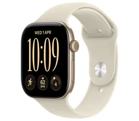 Apple Watch Series 12 GPS 46 mm, koperta z lekkiego złota z aluminium - pasek sportowy Sand S/M / 140-190 mm