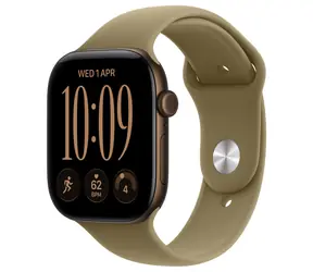 Apple Watch Series 12 GPS 46 mm, koperta z ciemnego brązu, aluminiowa, pasek sportowy oliwkowy, rozmiar M/L / 160-210 mm