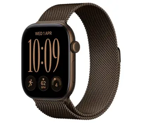 Apple Watch Series 12 GPS+Cellular 46 mm Ciemnobrązowa aluminiowa koperta - Ciemnobrązowa opaska Milanese S/M / 130-180 mm