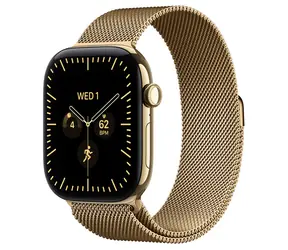 Apple Watch Series 12 GPS+Cellular 46 mm Jasnozłota koperta z tytanu - Jasnozłota opaska Milanese S/M / 130-180 mm