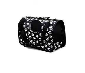 animALL Torba Czarna z różowymi łapkami L 50x22x30 cm