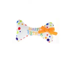 animALL Zabawka dla psa Kość Happy Birthday bawełna 17 cm