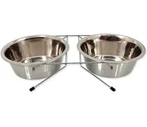 Dog Fantasy Zestaw stojaków ze stali nierdzewnej 21cm / 2x 1,57l