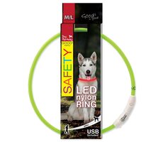 Obroża LED Dog Fantasy nylonowa zielona 65 cm