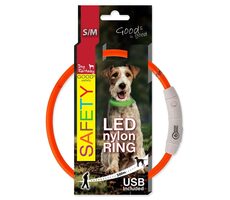 Obroża nylonowa LED Dog Fantasy pomarańczowa 45 cm