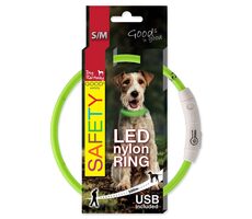 Obroża LED Dog Fantasy nylonowa zielona 45 cm
