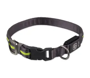 Obroża nylonowa LED Dog Fantasy USB, świecąca ML, zielona, 2,5x45-65 cm