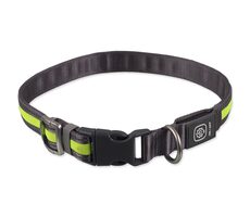 Obroża nylonowa LED Dog Fantasy USB, świecąca SM, zielona, 1,9x35-50 cm