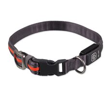 Obroża nylonowa LED Dog Fantasy USB, świecąca ML, pomarańczowa, 2,5x45-65 cm