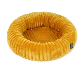 Legowisko dla psa Fantasy Stripe okrągłe musztardowe 70cm