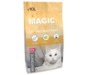 Magic Litter Żwirek dla kotów Bentonite Ultra White Baby Powder 10l