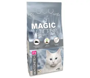 Magic Litter Żwirek dla kota Bentonit Ultra White z węglem 5l