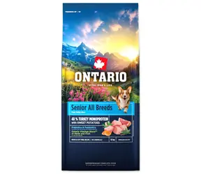 Ontario Senior All Breeds Monoprotein Turkey & Sweet Potatoes 12kg / Granulat dla starszych psów