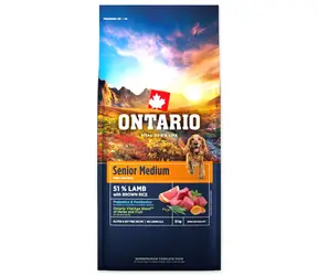 Ontario Senior Medium Lamb & Brown Rice 12kg / Granulat dla starszych psów 