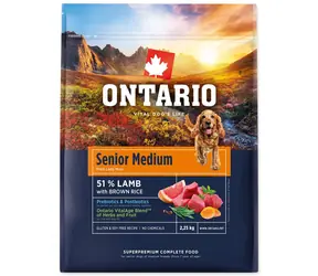 Ontario Senior Medium Lamb & Brown Rice 2,25 kg / Granulat dla starszych psów 