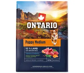 Ontario Puppy Medium Lamb & Brown Rice 2,25 kg / Karma dla szczeniąt