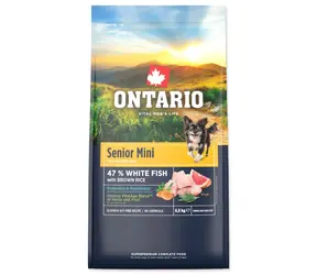 Ontario Senior Mini Fish & Brown Rice 6,5 kg / Granulat dla starszych psów 