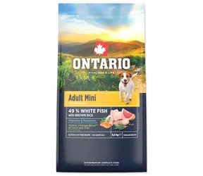 Ontario Adult Mini Fish & Brown Rice 6,5 kg / Granulat dla dorosłych psów 