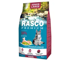 Rasco Premium Senior Duży Kurczak z Ryżem 3kg / Granulat dla starszych psów 