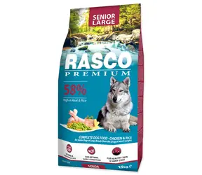 Rasco Premium Senior Duży Kurczak z Ryżem 15kg / Granulat dla starszych psów 