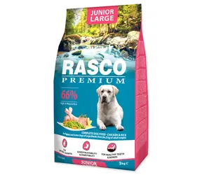 Rasco Premium Junior Duży kurczak z ryżem 3kg / Granulat dla szczeniąt 