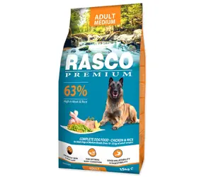 Rasco Premium Adult Medium Chicken with Rice 15kg / Granulat dla dorosłych psów 