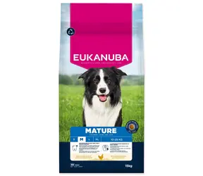 Eukanuba Mature Medium bogata w świeżego kurczaka 15kg / granulki dla psów / dla średnich ras 