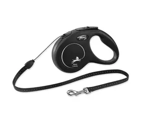 Lina Flexi Classic S 5m czarna / Smycz 