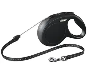 Lina Flexi Classic S 8m czarna / Smycz 