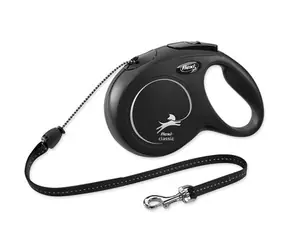 Lina Flexi Classic M 8m czarna / Smycz 